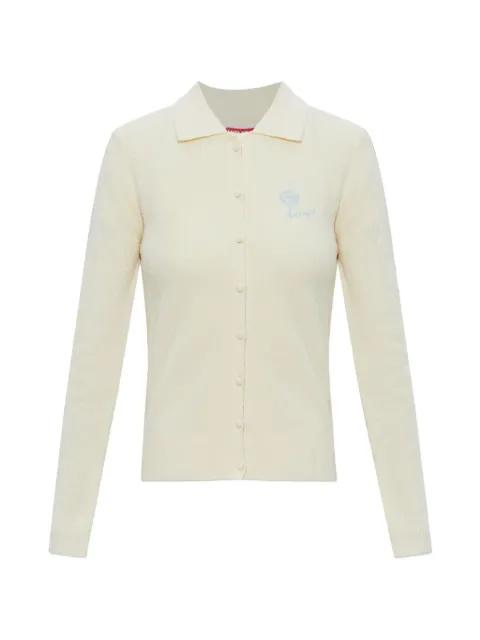 Tulip logo-embroidered button-down cotton cardigan by KENZO