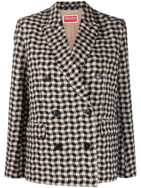 Wavy Check double-breasted blazer by KENZO