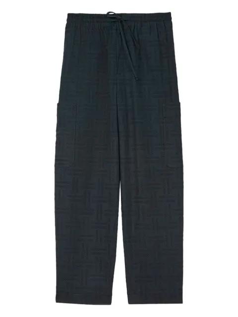 Weave cargo pocket patterned jogger trousers by KENZO