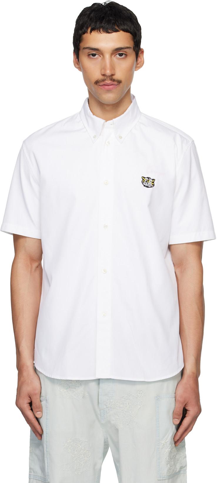 White Kenzo Paris 'KENZO Wild Tiger' Short Sleeve Shirt by KENZO
