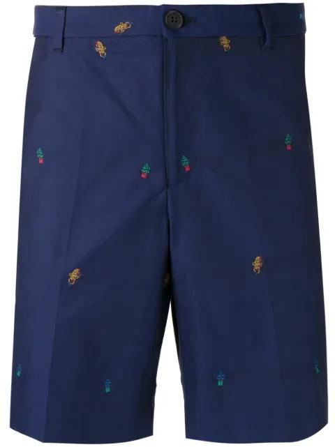 badge embroidered chino shorts by KENZO