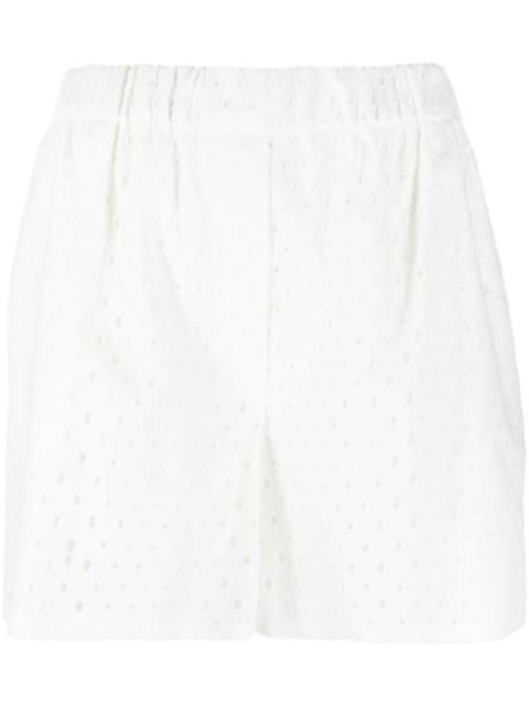 broderie anglaise cotton shorts by KENZO