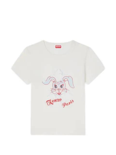 bunny-print T-shirt by KENZO
