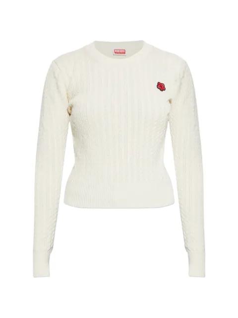 cable-knit flower-patch sweater by KENZO