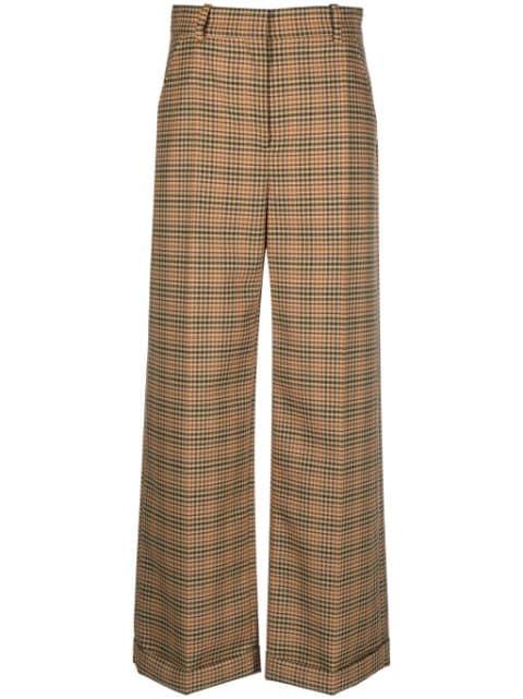checked wide-leg trousers by KENZO
