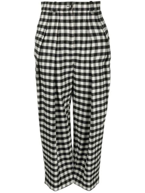 checkerboard-print culotte-length trousers by KENZO