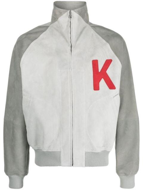 colour-block logo-print bomber jacket by KENZO