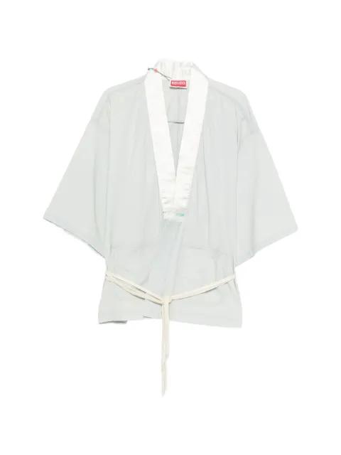 contrast-collar wrap shirt by KENZO