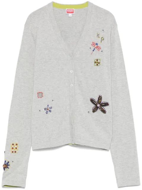 embroidered cotton cardigan by KENZO