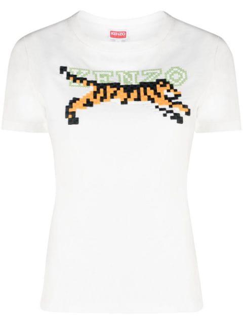 embroidered-design T-shirt by KENZO