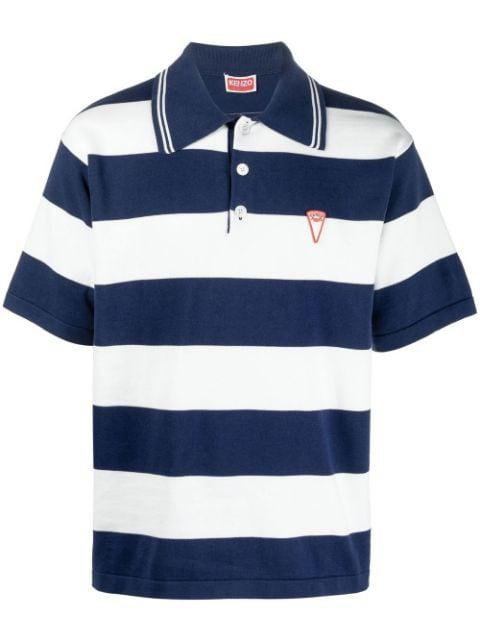 embroidered logo striped polo shirt by KENZO