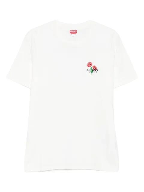 floral-embroidered T-shirt by KENZO