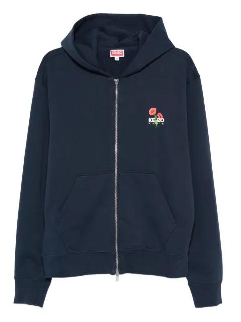 floral-embroidered zip-up hoodie by KENZO