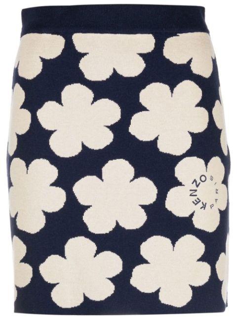 floral intarsia-knit skirt by KENZO
