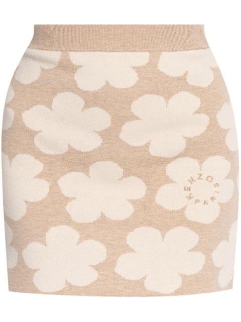 floral intarsia-knit skirt by KENZO