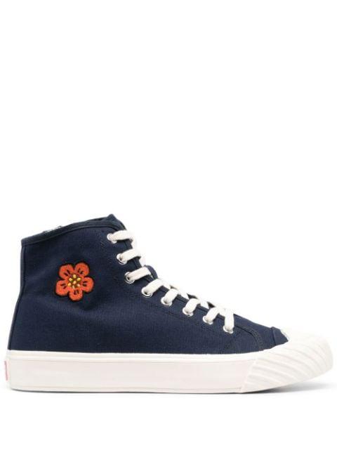floral-patch high-top sneakers by KENZO
