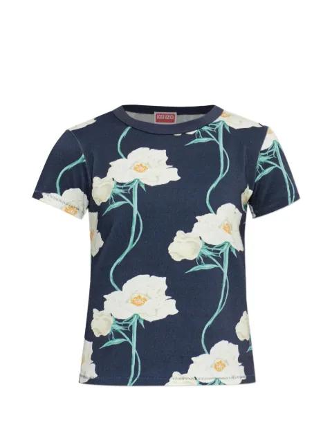 floral-print T-shirt by KENZO