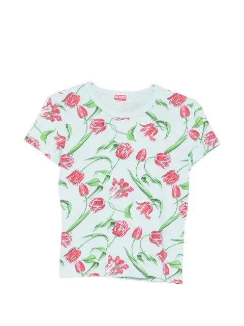 floral-print T-shirt by KENZO
