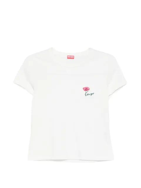 flower-embroidered T-shirt by KENZO