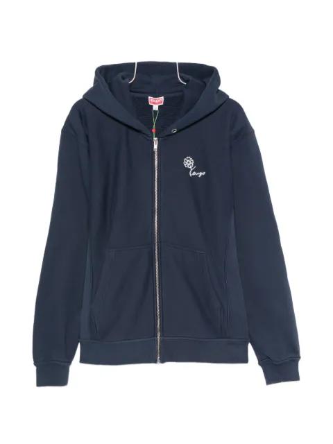 flower-embroidered zip-up hoodie by KENZO