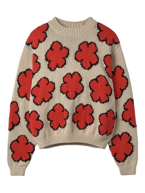 flower intarsia-knit jumper by KENZO