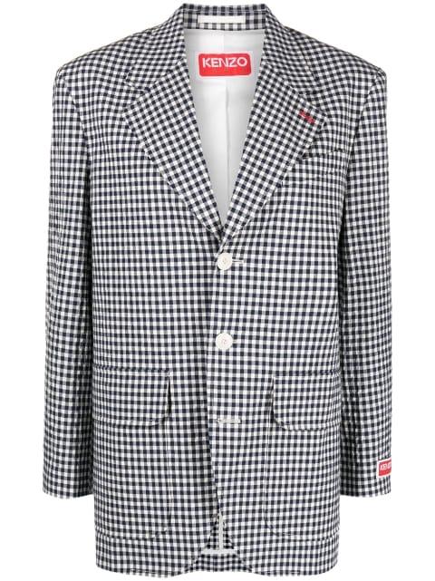 gingham single-breasted blazer by KENZO