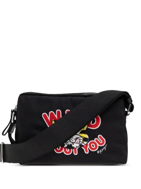 graphic-embroidered messenger bag by KENZO