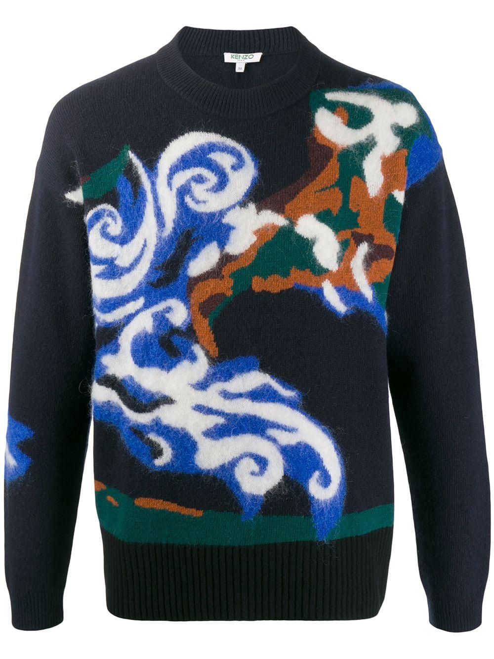 intarsia-knit logo sweater by KENZO