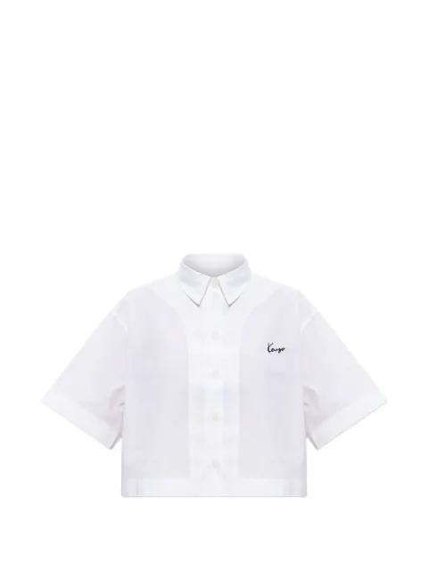 logo-embroidered cropped shirt by KENZO