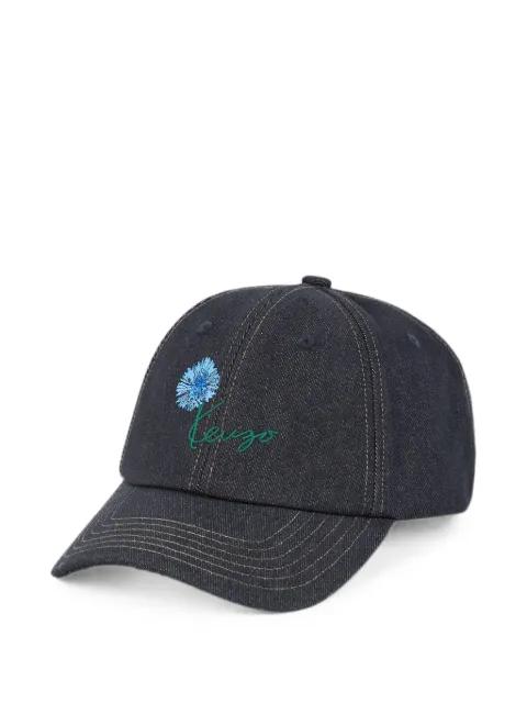 logo-embroidered denim baseball cap by KENZO