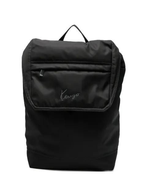 logo-embroidered flap-top backpack by KENZO
