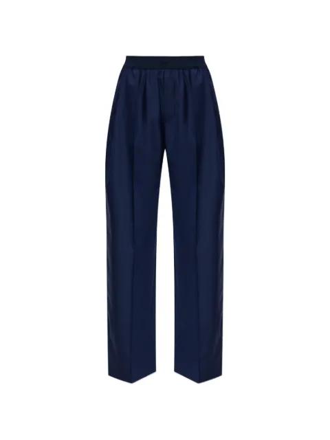 logo-embroidered pleated wool trousers by KENZO