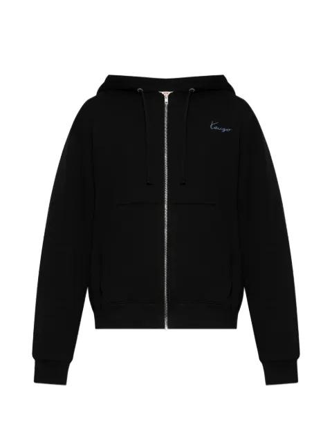 logo-embroidered zip-up hoodie by KENZO