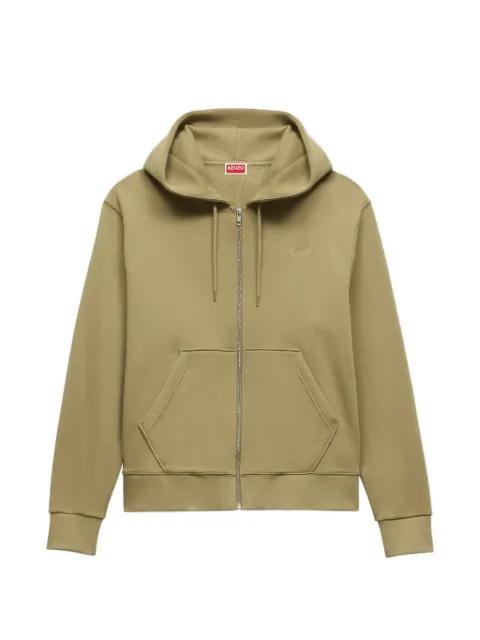 logo-embroidered zip-up hoodie by KENZO