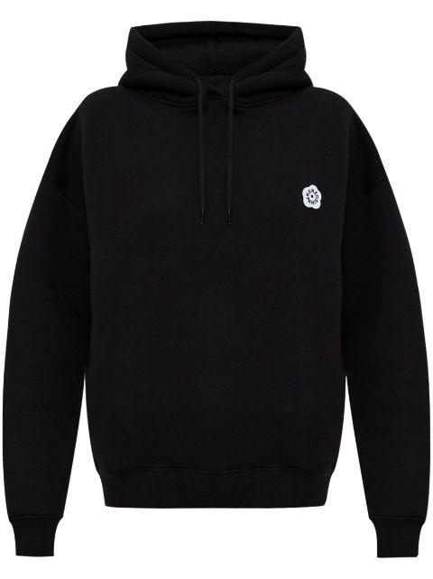logo-embroidery cotton hoodie by KENZO