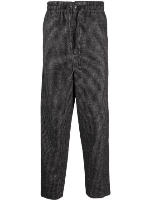 logo-patch check-pattern tapered trousers by KENZO