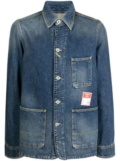 logo-patch denim jacket by KENZO