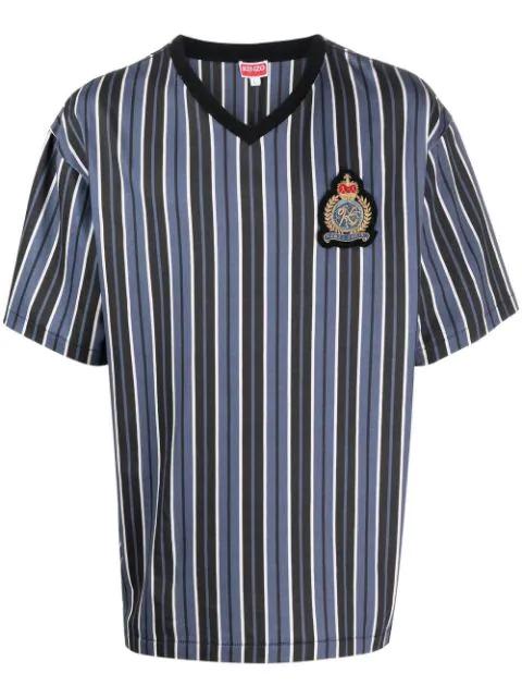 logo-patch striped T-shirt by KENZO