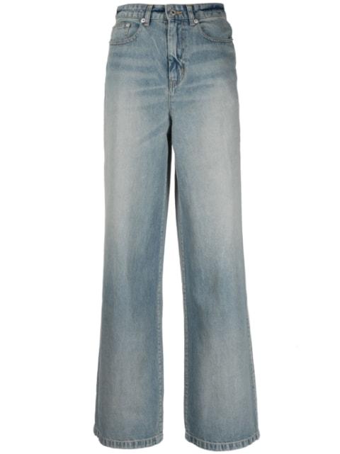 logo-patch wide-leg jeans by KENZO