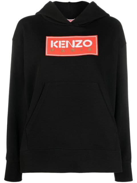 logo-print cotton hoodie by KENZO