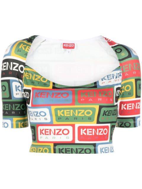 logo-print crop top by KENZO