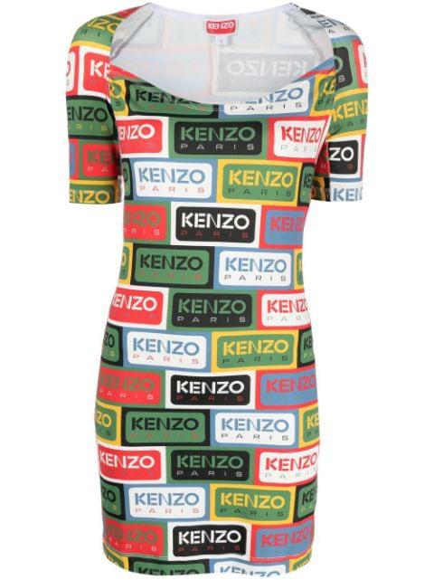 logo-print minidress by KENZO