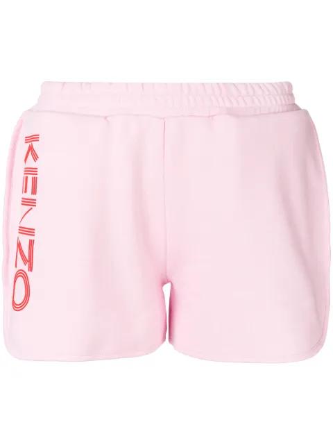 logo print track shorts by KENZO