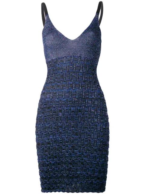 metallic textured knit dress by KENZO