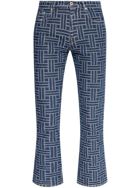 pattern jacquard flared jeans by KENZO