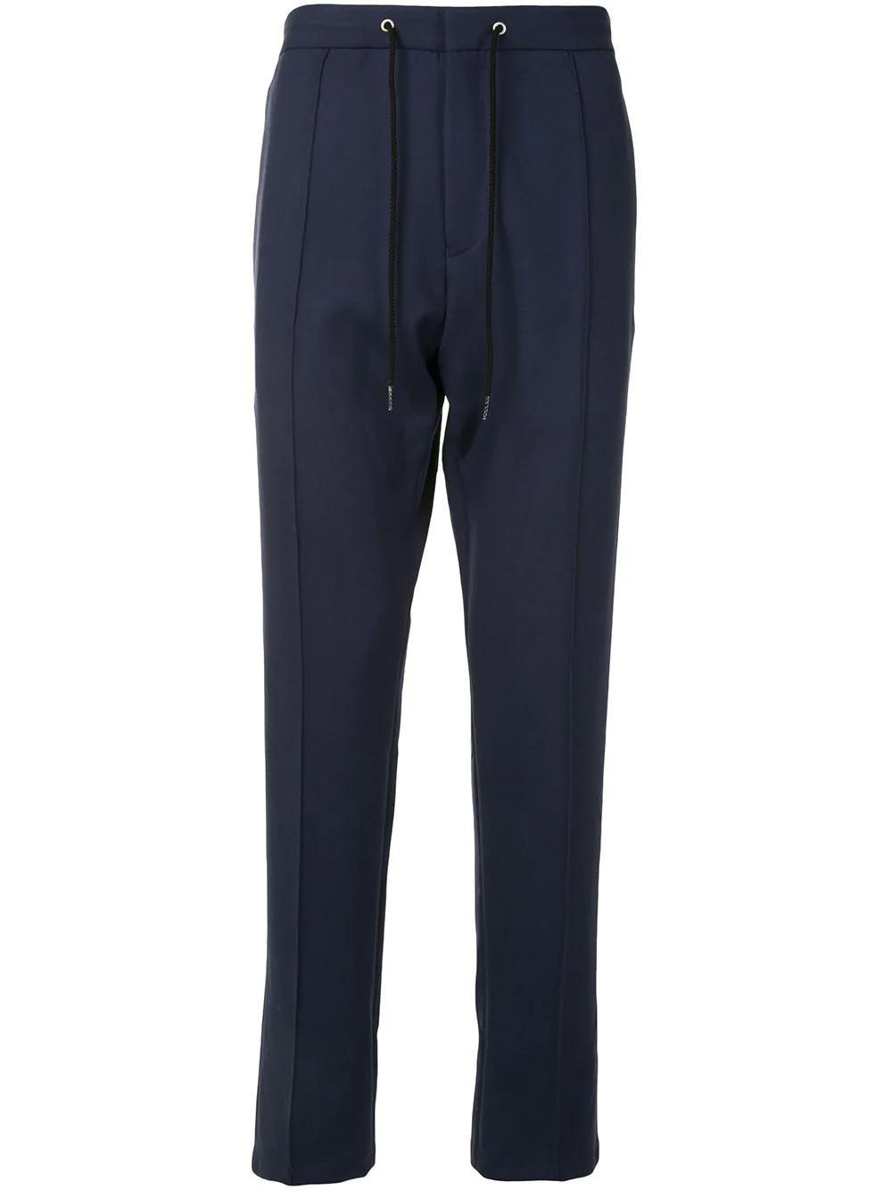 piped-trim drawstring waist trousers by KENZO