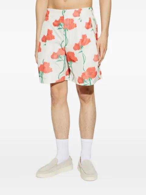 poppy-print pleated shorts by KENZO