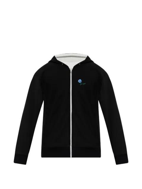 reversible floral-embroidered hoodie by KENZO