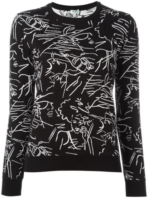 sketch print jumper by KENZO
