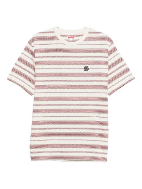 striped flower-appliqué t-shirt by KENZO